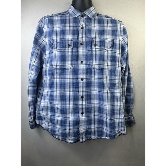Tommy Bahama Denim Mens Blue Plaid Button Down Shirt Size S - Picture 2 of 7